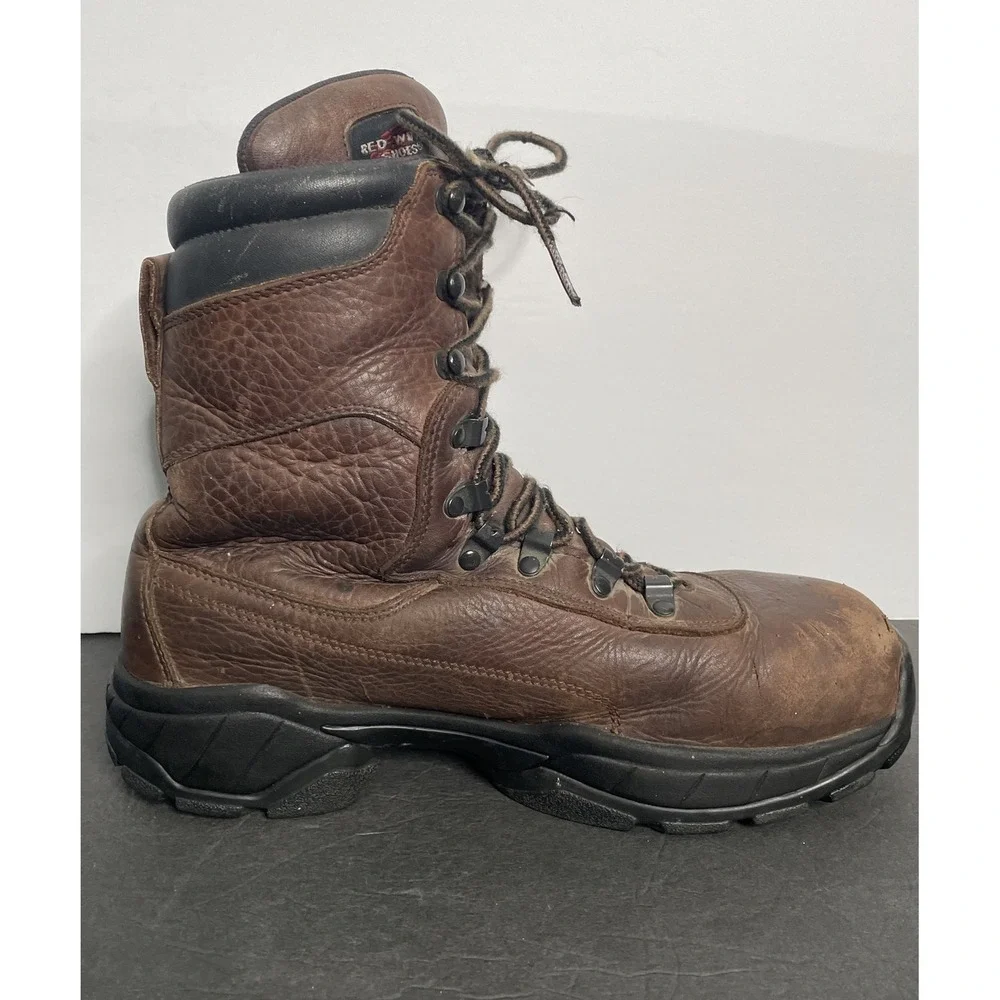Red Wing Shoes Brown Leather Waterproof Thinsulate Steel Toe Work Boots Men 8.5D